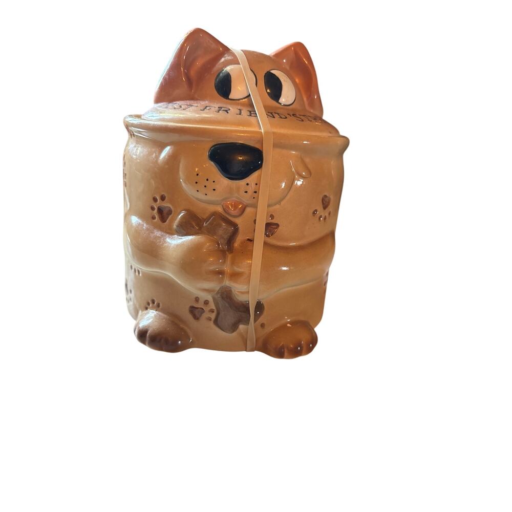 Vintage papel dog treat canister
